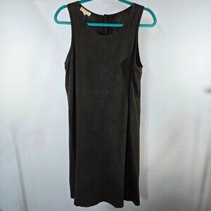 Basic Threads Santa Monica Boutique Linen Blend Black Shift Dress Size L (Q-15)